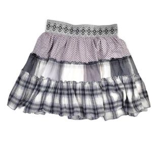 Sugar Tart Gray Patchwork Skater Skirt Size Small